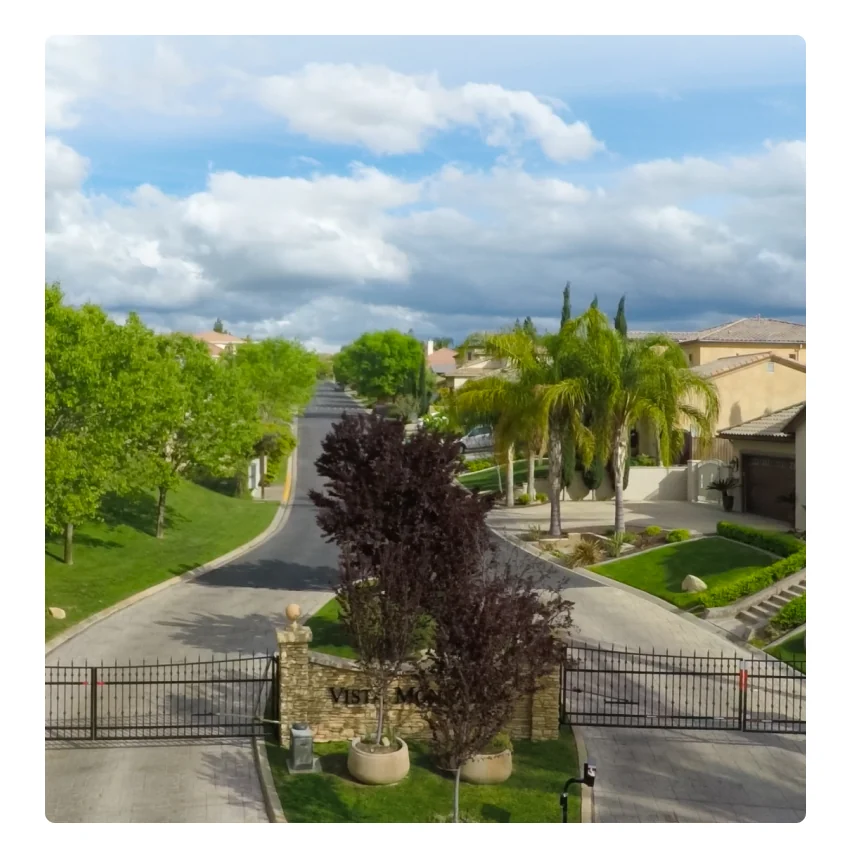 Gated Bakersfield community entrance